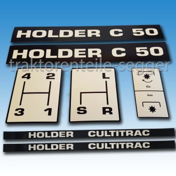 Aufkleber-Satz Holder C 50 mit Kabinenaufklebern 7-teilig